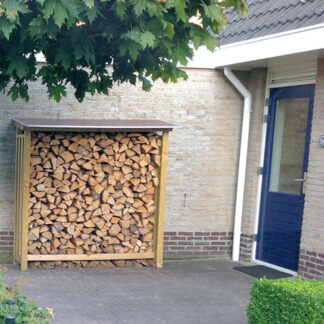 plaats je houtberging op je terras