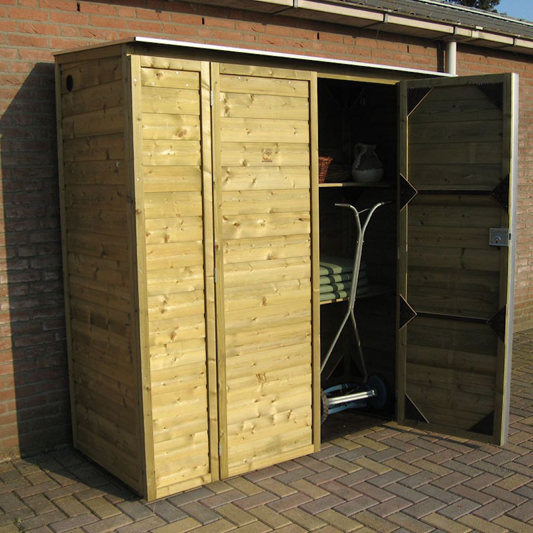 Menagerry Helderheid een schuldeiser Tuinkast Solida 23082206, houten opbergkast voor in jouw tuin.