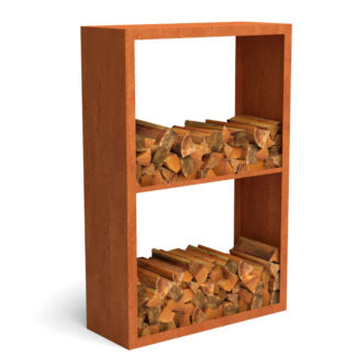 Cortenstaal houtopslag 100150 2 vaks